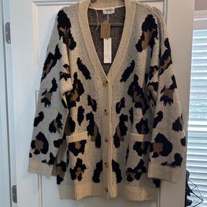 Leopard Print Cardigan Sweater